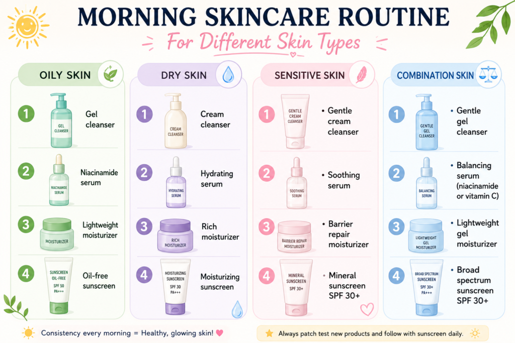 morning-skincare-for-different-skincare-types
