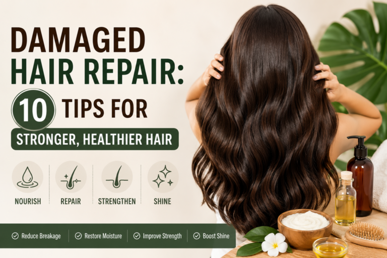 Damaged-hair--repair-with-healthy- shiny-hair and-nourishing-hair-care-products